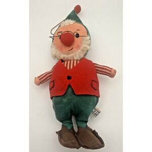 Vintage Dakin Dream Dolls Felt Ornament Christmas Elf Gnome Japan TAG‎